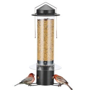 Kingsyard Squirrel-Proof Bird Feeder w/3 Feeding Ports
