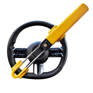 Sevenwalls Twin Bar Steering Wheel Lock - High Visibility Anti-Theft Device for Cars
