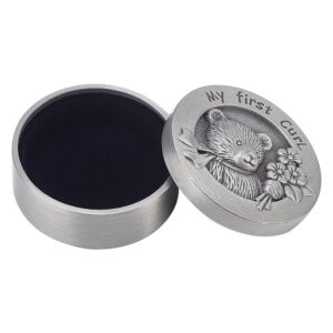 FINGERINSPIRE Baby First Curl Keepsake Box Set with Velvet Inside Alloy First Haircut KeepsakeKeep for Childhood Memory Baby First Curl Keepsake Box for Memory Baby Toddler Hair Case for Boy