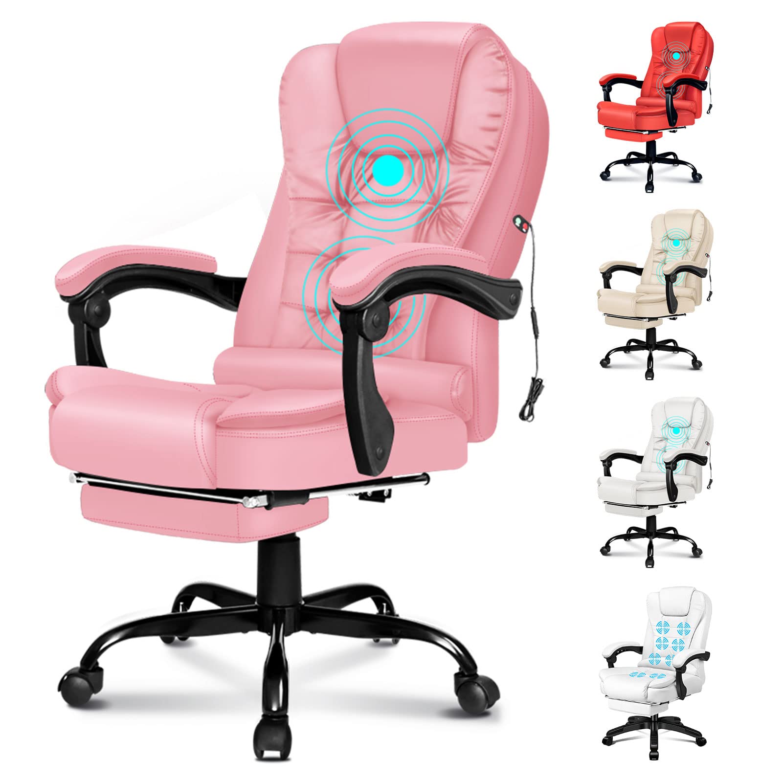 ELFORDSON Pink Office Chair for Home Office
