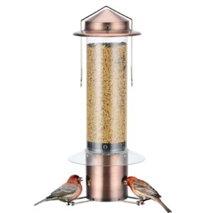Kingsyard Squirrel-Proof Bird Feeder w/3 Feeding Ports