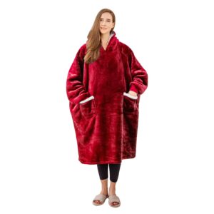 Aisbo Oversized Blanket Hoodies for Women - Sherpa Fleece Wearable Hoodie Blanket for Mens Adult