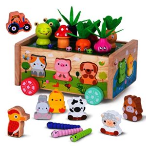 KMTJT Montessori Wooden Toddler Toys for 1 2 3 Years Old Boys Girls