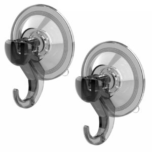 GlobaLink Bathroom Suction Hooks - 2 Pack Reusable Sucker Hooks Heavy Duty 3KG Capacity
