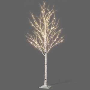 NETTA 5FT Birch Twig Tree with 120 Warm White LED Lights