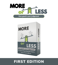 More or Less Original Edition Card Game How Good Is Your Judgement Players Fun Family Adults Party
