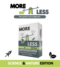 More or Less Original Edition Card Game How Good Is Your Judgement Players Fun Family Adults Party