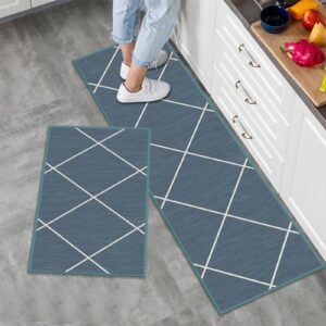 LY4U 2 Pieces Non Slip Kitchen Mat Kitchen Rug Set