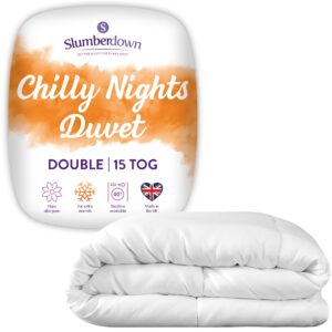 Slumberdown Chilly Nights Double Duvet - 15 Tog Extra Warm & Thick Heavyweight Quilt Ideal for Cold Winter Nights - Cosy & Toasty