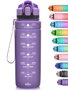 Niggeey 500ml & 700ml & 1000ml Motivational Water Bottle with Time Marker
