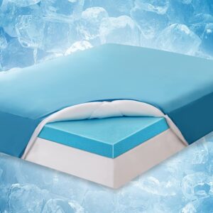 ELEMUSE Cooling Memory Foam Mattress Topper Small Double-Cool Mattress Topper with Cooling Pengucooltm Fitted Sheet for Night Sweats