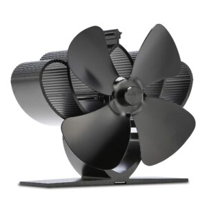 Netta 4 Blade Mini Woodburner Stove Fan - Silent Operation - Eco Friendly Circulation - Efficient Heat Distribution - Ideal Small 13cm Log Burner Fan and Woodburner Fireplace Fan - Black