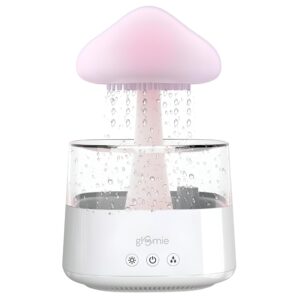 Gloomie Rain Cloud Humidifier - Mushroom Night Light & Essential Oil Diffuser + UK Plug Adapto