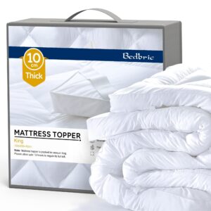 Bedbric Soft & Fluffy Quilted Mattress Toppers with Elastic Straps