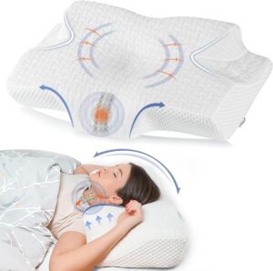 Elviros Cervical Contour Memory Foam Pillow for Neck Pain Shoulder Pain