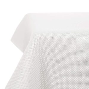 Deconovo Home Decoration Faux Linen Table Cover Wipeable Table Cloth for Garden Table 59x79in(150x200cm) White