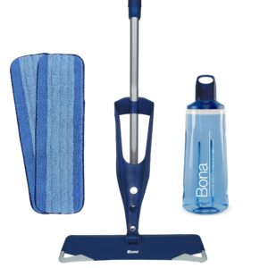 Bona Premium Spray Mops for Floors | Wood | Bona Floor Mops for Cleaning Floors | 1x Bona Wood Floor Cleaner Liquid Cartridge 850ml & 2x Machine Washable Microfibre Mop Head Cleaning Pads