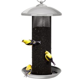 Kingsyard Metal Mesh Tube Bird Feeders for Outdoor Hanging