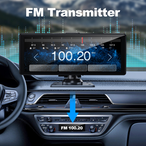 10.26' Wireless Apple Carplay Screen with 4K Dash Cam - Portable Car Stereo bluetooth