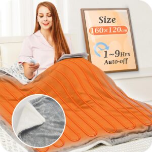 Mia&Coco Electric Heated Blanket Throw Flannel Sherpa Fast Heating 120x160cm