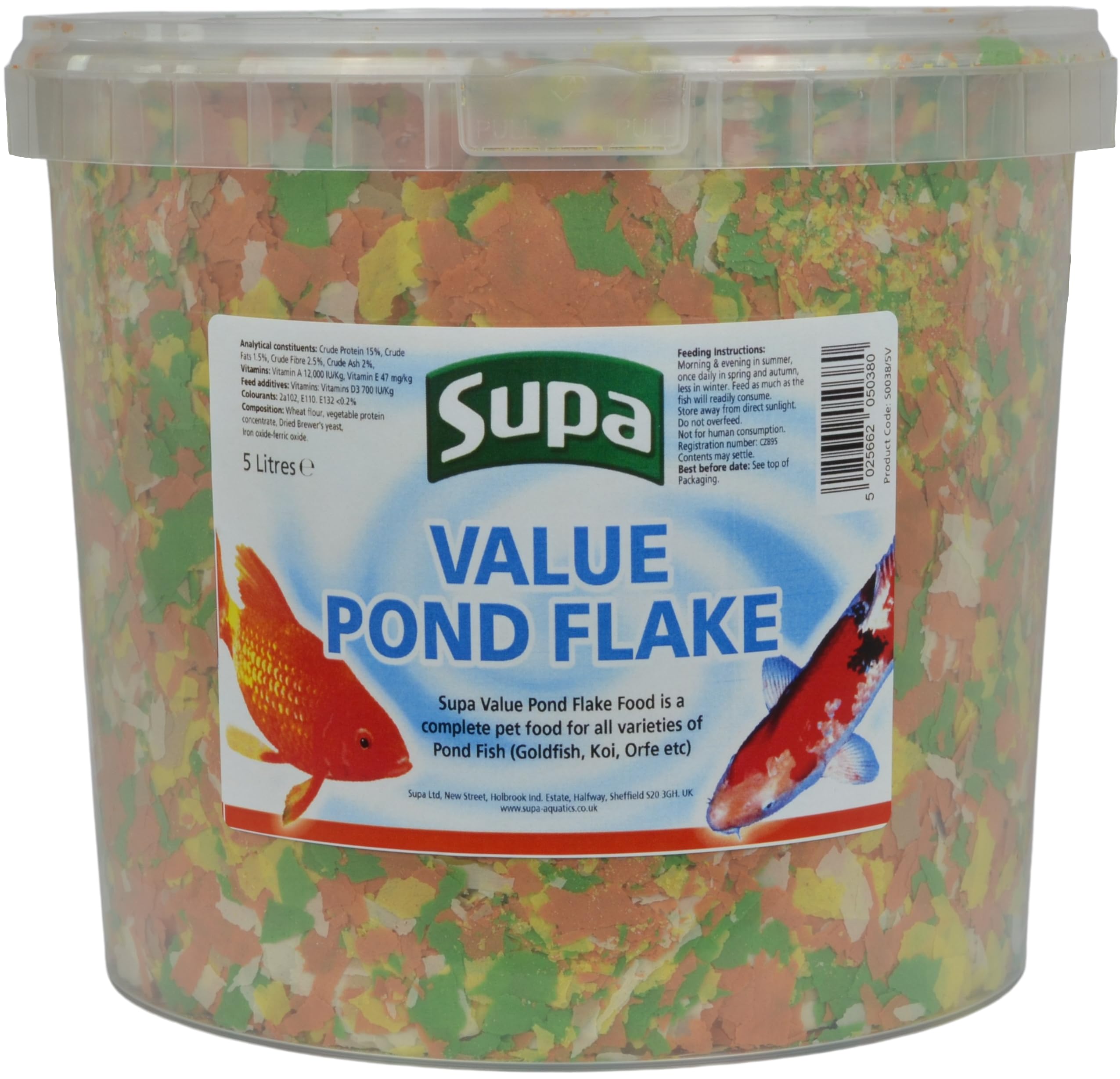Supa Value Pond Flake Fish Food 5 Litre Bucket | Premium Quality Goldfish