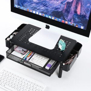 KOAODA Monitor Stand with Drawer and Pen Holder