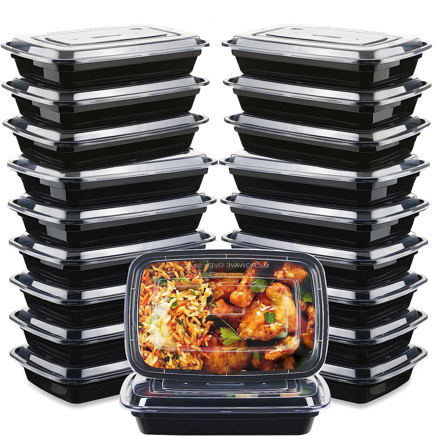 [20 Pack] Meal Prep Containers Reusable 1 Compartment