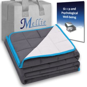 Mellie Luxury 6.8kgs Double Size Weighted Blanket Adult (Grey/White) with Travel Bag - Stress