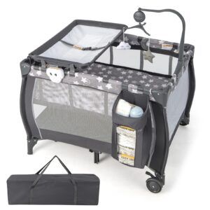 COSTWAY 3 in 1 Portable Travel Cot