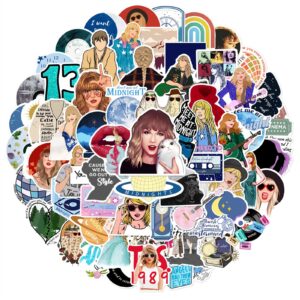 100 Pcs Swift Taylor Stickers Waterproof Vinyl Pop Singer Decal Stickers Pop Music Stickers for Water Bottles