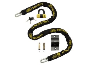 Burg-Wachter 12mm Sold Motorbike Security Chain & Ground Anchor Gold Lock