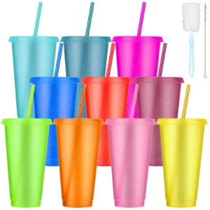 AXNSATRE 10 Pcs Cold Cups with Lid & Straw