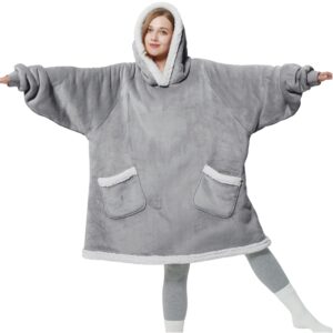 Bedsure Wearable Blanket Hoodie Women - Sherpa Fleece Hoodie Blanket for Adults Men