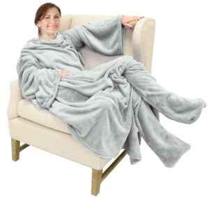 Catalonia Classy Wearable Snuggle Blanket with Sleeves and Foot Pocket