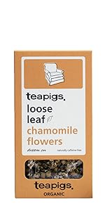 chamomile; loose tea; teapigs; herbal tea; whole flower