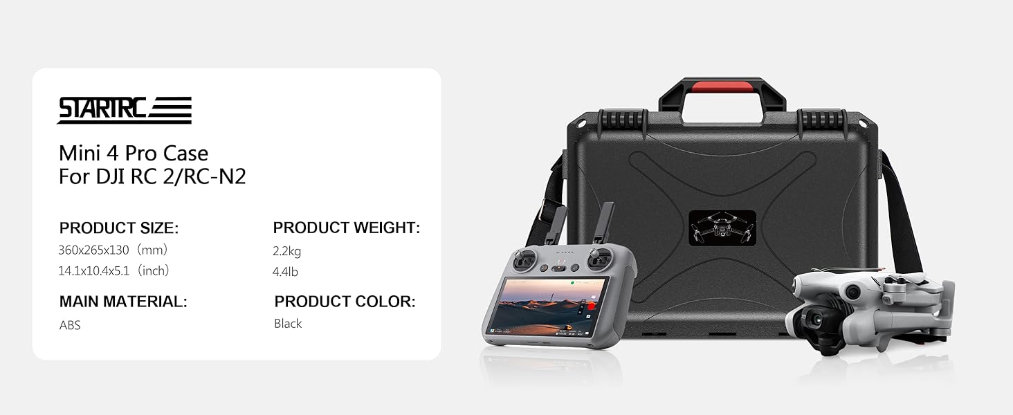 Waterproof Hardshell Storage Case for DJI Mini 4 Pro Fly More Combo