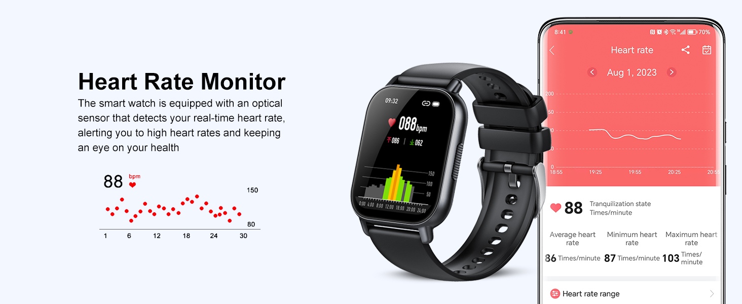 smart watch with heart rate monitor