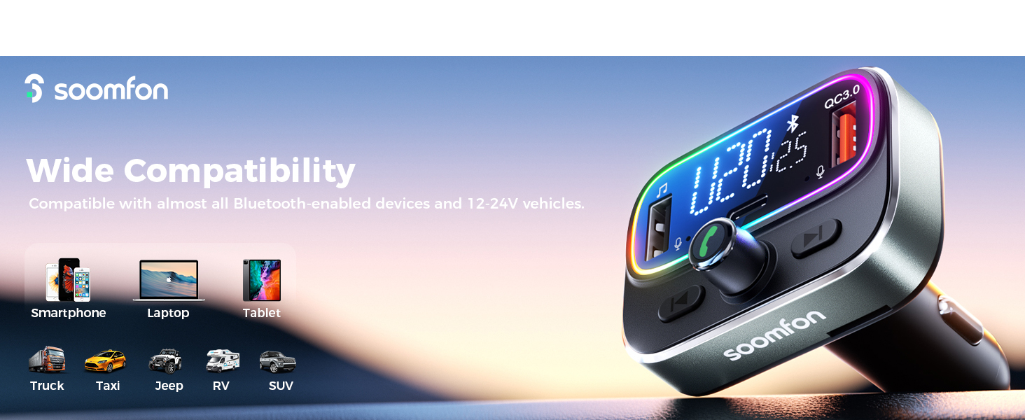 wireless car bluetooth adapter, bluetooth fm transmitter, car fm bluetooth transmitter