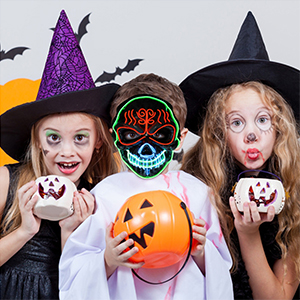  LED scary skull mask