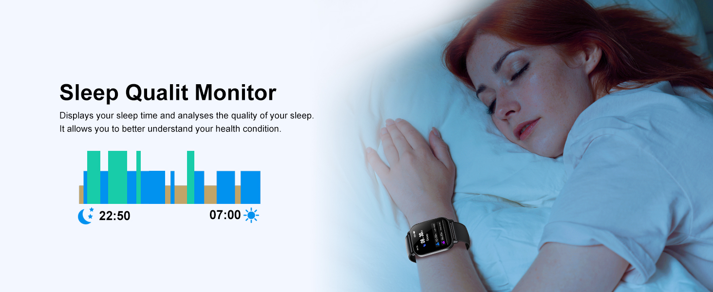 Smart watch with sleep monitoring