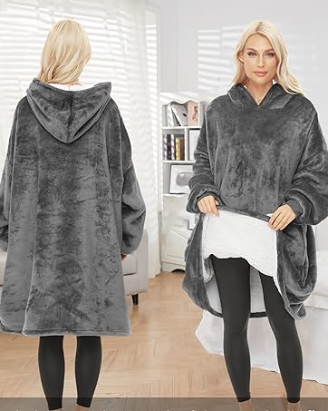 Lushforest Blanket Sweatshirt,Oversized Hoodie Wearable Blanket,Soft Warm Comfortable Giant Front...