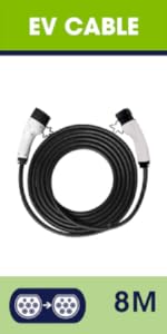 EV charger cable type 2 to type 2 7.4kW 8 metres charging station home charging public charging