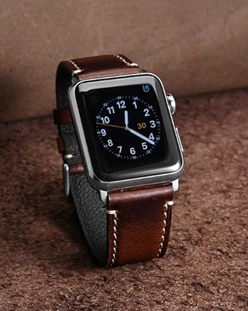 Anbeer Leather Strap Compatible with Apple Watch Strap 49mm 45mm 44mm 42mm 41mm 40mm 38mm