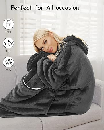 Blanket Sweatshirt,Oversized Hoodie Wearable Blanket