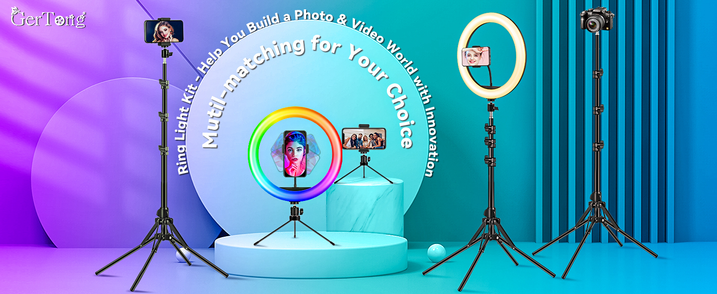 ring light with tripod stand & phone holder
