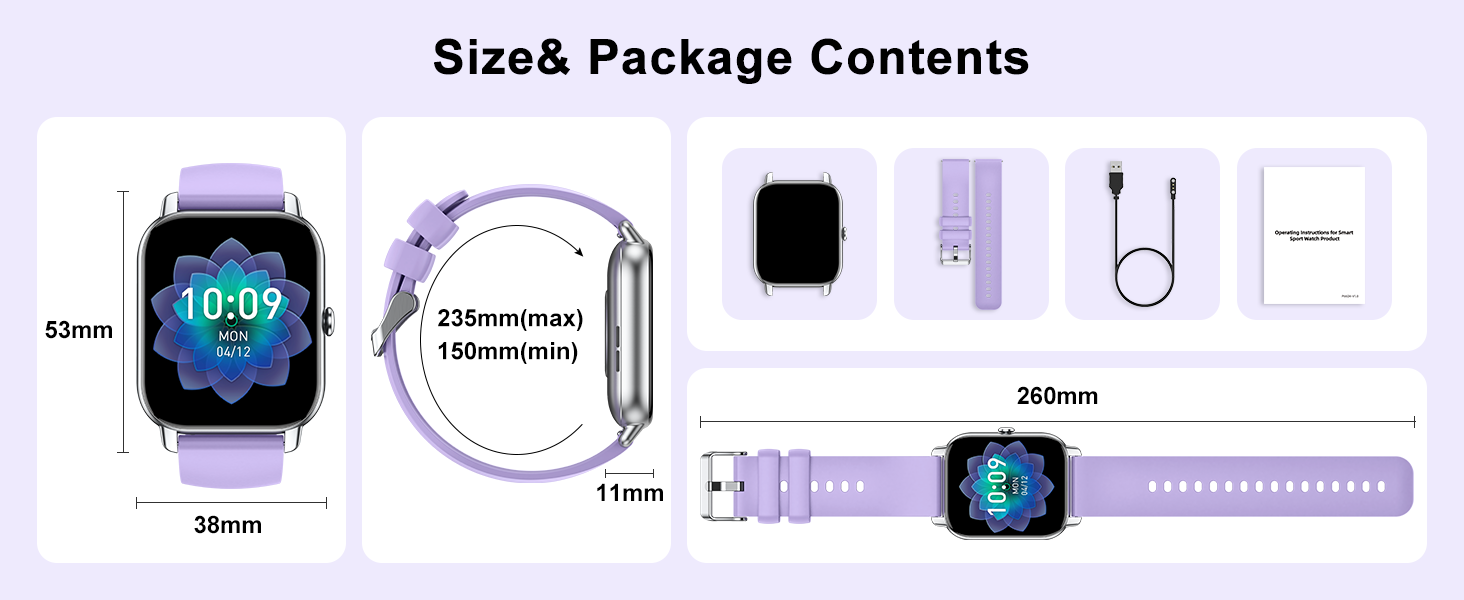 1.85 Inch HD Touch Screen Fitness Watch