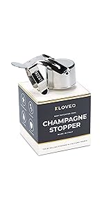 Kloveo champagne stoppers chrome single