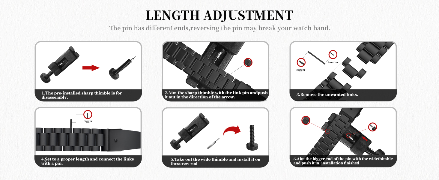 Replacement Universal Metal Strap for Men Women