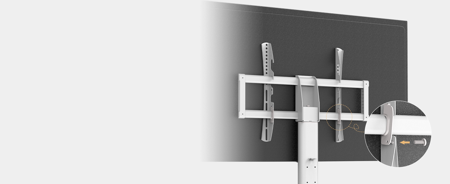 FITUEYES White TV Stand on Wheels Wood for 32 43 45 55 60 65 70 Inch TV, Mobile TV Cart Trolley