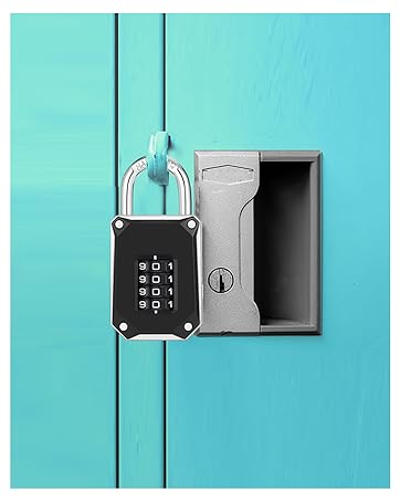 ZHEGE Combination Padlock for Gym Locker, [2023 New Version] 4 Digit Code Padlocks Outdoor Heavy ...